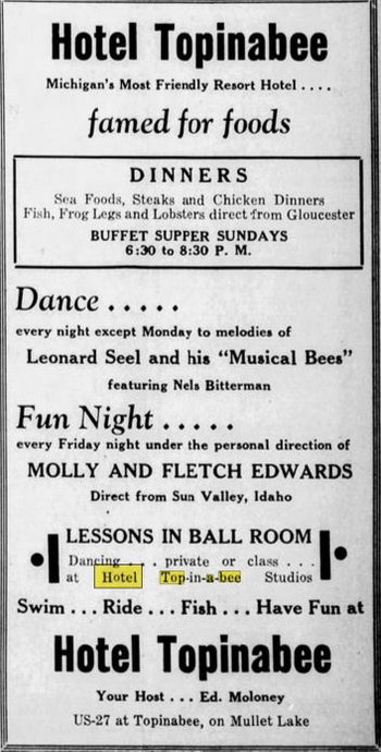 Hotel Top-In-A-Bee - Aug 1941 Ad